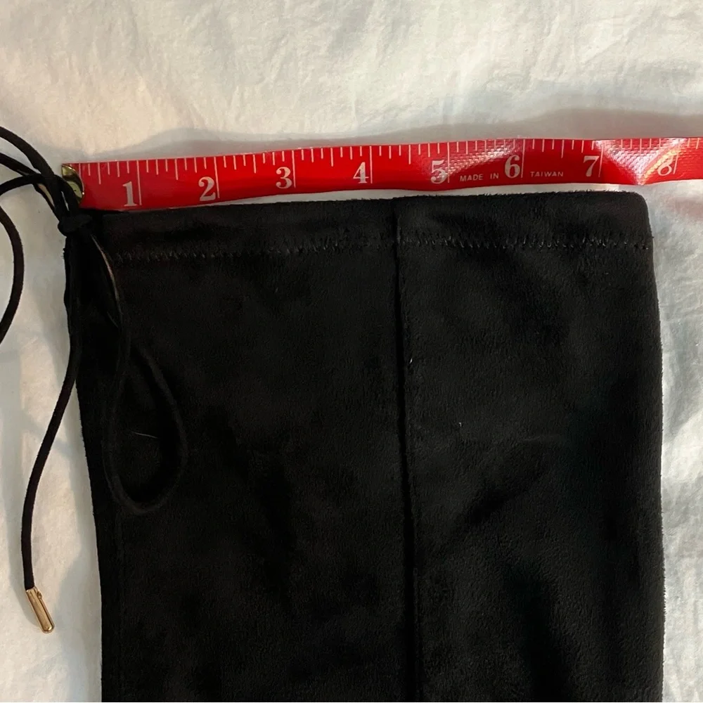 Black suede over the knee boots, Bamboo size 6.5